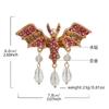 Vintage Diamond Bat Brooch Women'S Premium Animal Crystal Pendant Brooch Pin Suit Coat Accessories