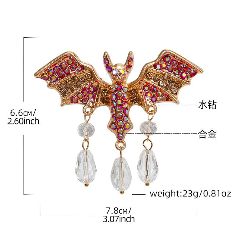 Vintage Diamond Bat Brooch Women'S Premium Animal Crystal Pendant Brooch Pin Suit Coat Accessories