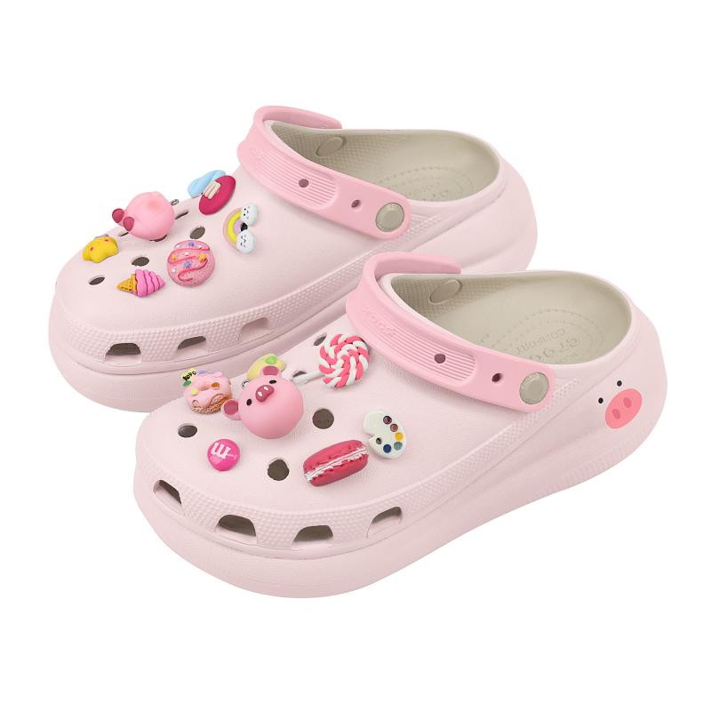 Crocs Crush Clog Candy Piglet EVA Cute Graffiti Macaron Fresh Simple Hole Shoes Unisex Pink