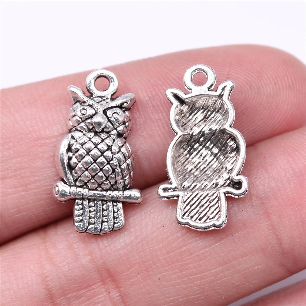 20pcs Owl Charms Antique Silver Color Owl Charms Pendants For Bracelets Small Owl Charms Making Jewelry