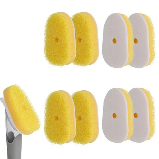 8 ks Náhradní houbičky na mycí tyčinku Neškrábavé Dvojí textura Mycí houbičky Náhradní Houbičky do myčky