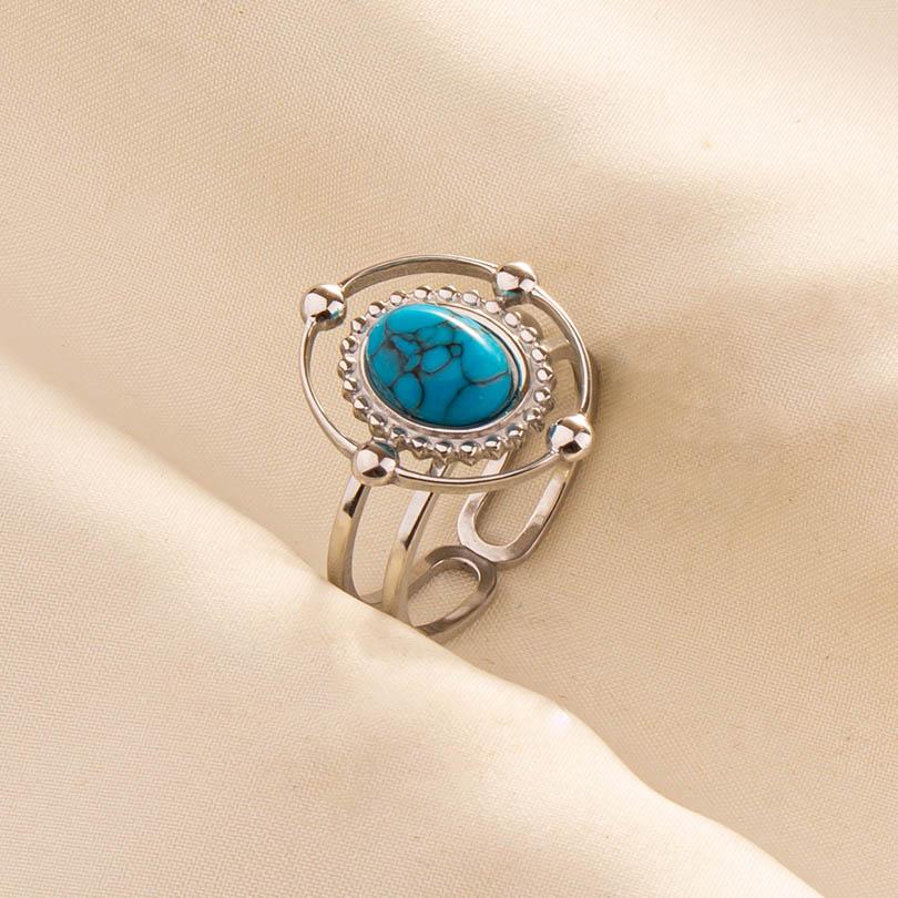 Moderne Sternenplanet Doppel-Schicht Oval Geometrisch Edelstahlringe Für Frauen Männer Schmuck Offen Verstellbarer Ring Geburtstag Anillos