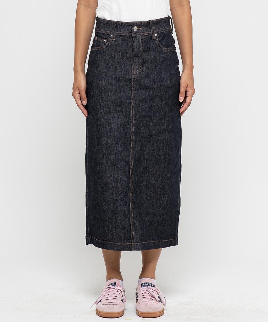 Chambros Women'S Basic Cotton Denim Long Skirt [Indigo]