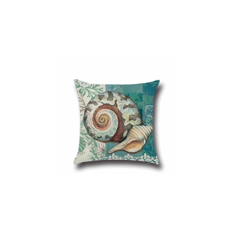 High-quality Linen Marine Animal Pillow Cushion Cover With Timeless Sea Creature Art