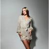 Women's Summer Sequins Long Sleeve Casual Short Jumpsuit