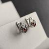 Silver Earrings with Natural Garnet 1.808ct (2182016)