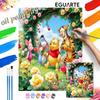 Winnie the Pooh DIY Painting Kit Classic Style Home Decor Craft Gift Idea Art Garden Flowers Roses Cute Friends Canvas Decor