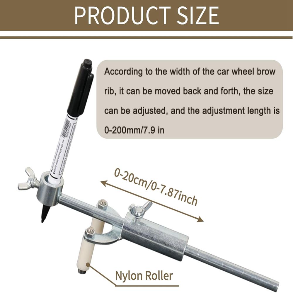 1xSilver Car Wheel Eyebrow Scriber Body Line Marker Tool Automobile Wheel Arch Parallel Scriber for Car Sheet Metal Dent Repair