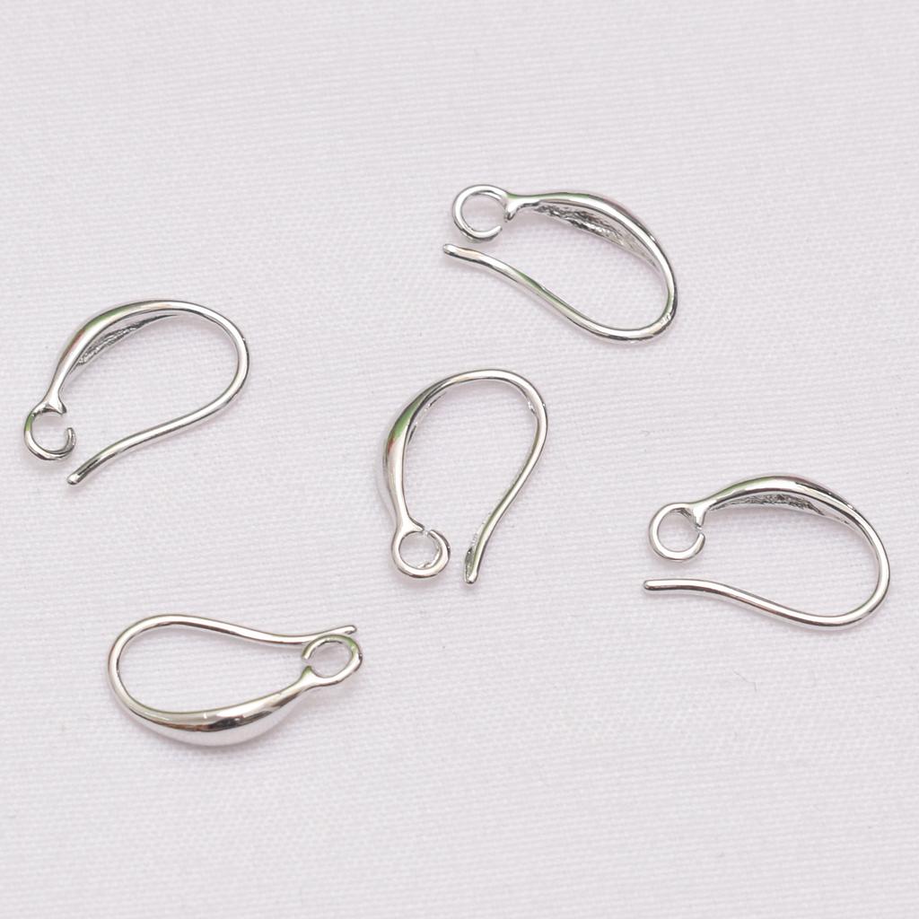 10pcs 18K Gold Ear Hook Material Pure Copper Twist Opening with Hanging Ear Hook DIY Handmade Glossy Earrings Accessories Batch