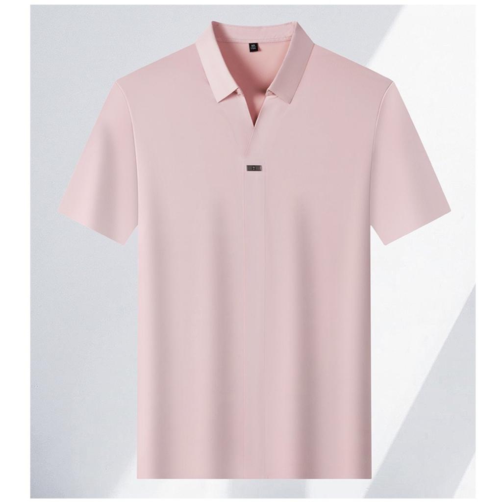 STORN New Men's Casual and Fashionable Solid Color Short Sleeved Polo Shirt Comfortable and Versatile Summer T-shirt