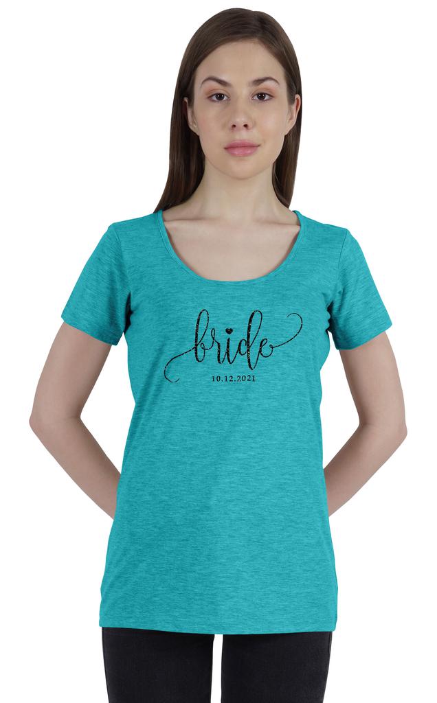 Inkdotpot Personalized Womens Tshirt Top Bride Wedding Announcement Shirt-1N