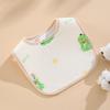 Class A Newborn Baby Saliva Towel Crepe Waterproof Petal Bib Autumn Winter Children Eating Cartoon Cotton Bib