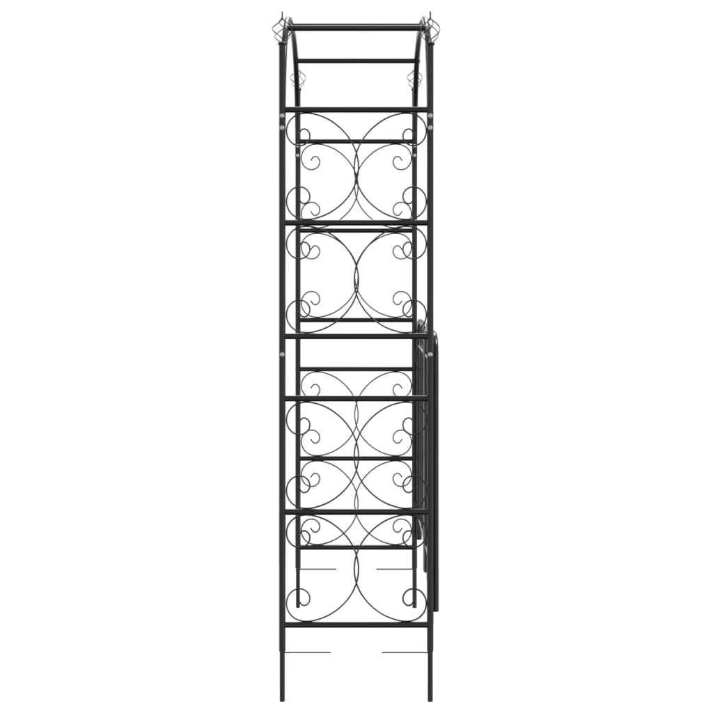 Arco da Giardino con Cancello Nero 108 x 45 x 235 cm Acciaio