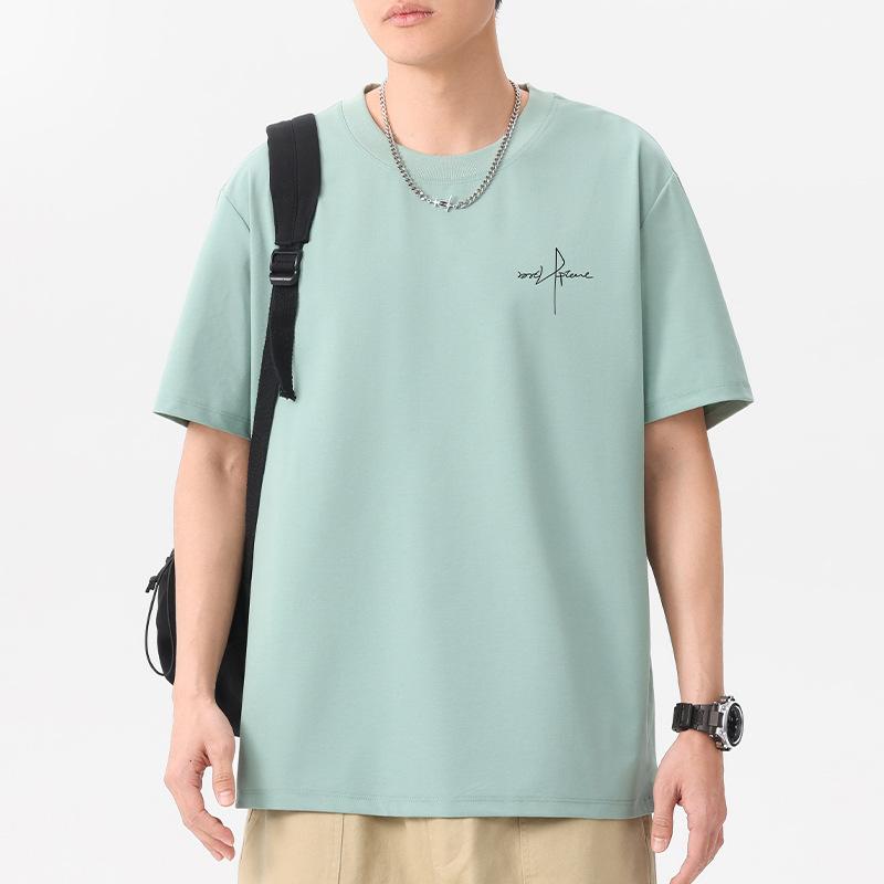 Übergroßes Herren Kurzarm T-Shirt 100% Baumwolle Mann Streetwear Tee 12 Farben