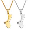 Anniyo 3cm/2.6cm Guam Map Pendant Necklaces for Women Girls Gold Color Silver Color Chains Jewelry Heart Guam Maps #136421