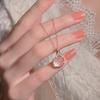 925 Silver Pink Chalcedony Pendant Necklace Korean Ins Style Summer 2023 Fashion Jewelry for Women