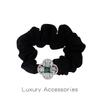 Black Pearl Rhinestone Elastic Hair Tie - Elegant Women's Accessory