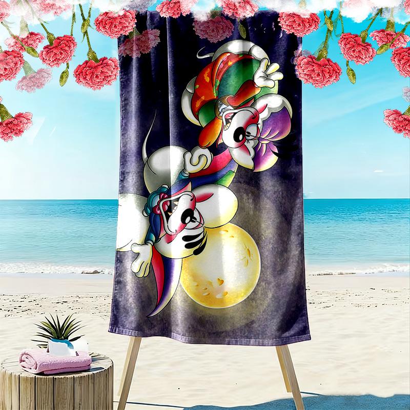 Diddl3 Print Beach Towel, Large Soft Quick Dry Towel for Beach Camping Swimming