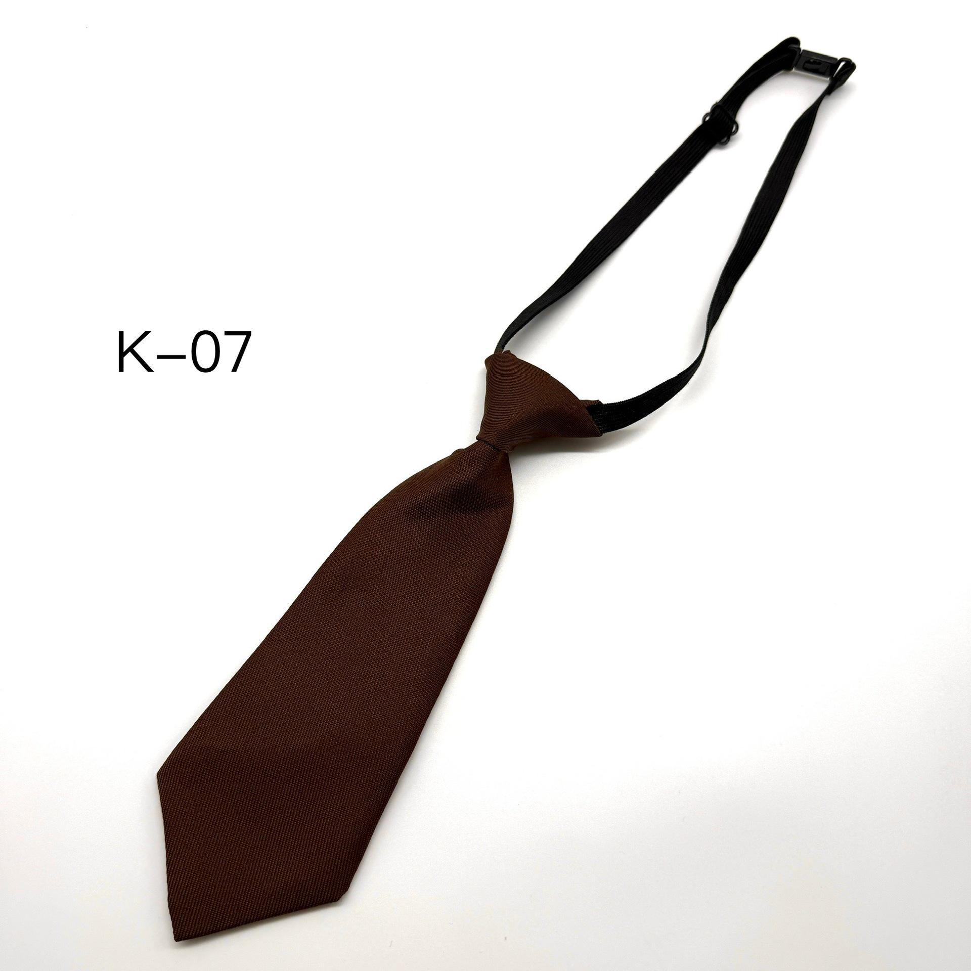 Children s Korean Style Black Solid Elastic JM Twill Tie with No Needle Design