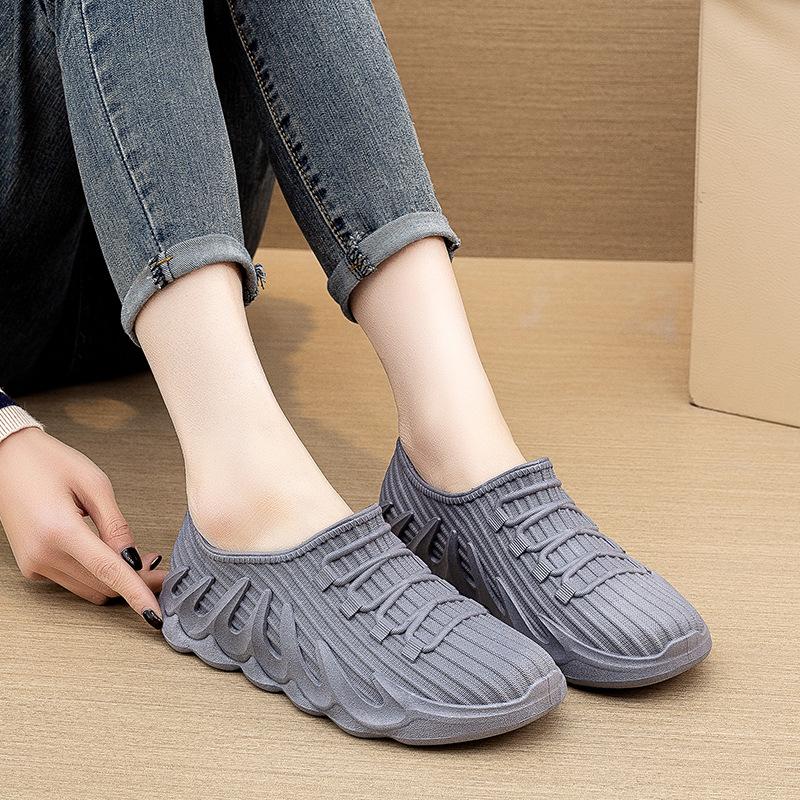 Women Low-Top Waterproof Shoes Rain Shoes Rain Boots Women's Summer Work Rubber Shoes Fashion Jelly Slip-on Shoes