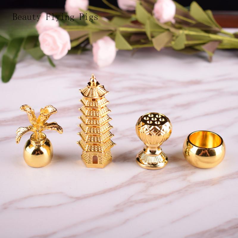 Buddhas Werkzeug aus Zinklegierung im chinesischen Stil, Amitabha Buddhas kleine Pagode, Kräuterornament des Apotheker-Buddha Feng Shui Buddhismus