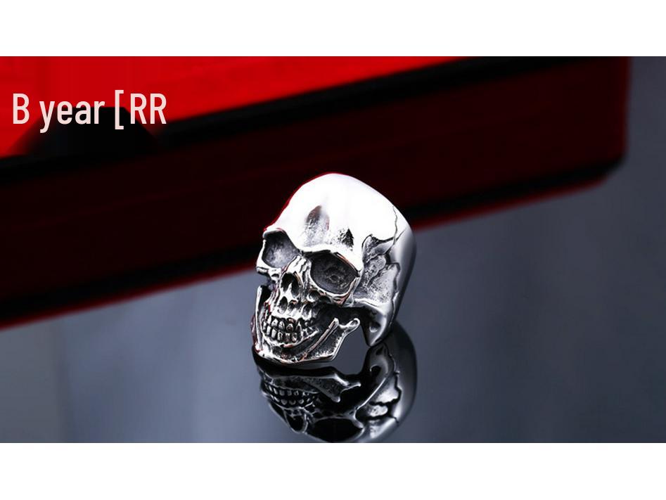 Retro Men's Titanium Skull Ring - Stainless Steel Punk Jewelry