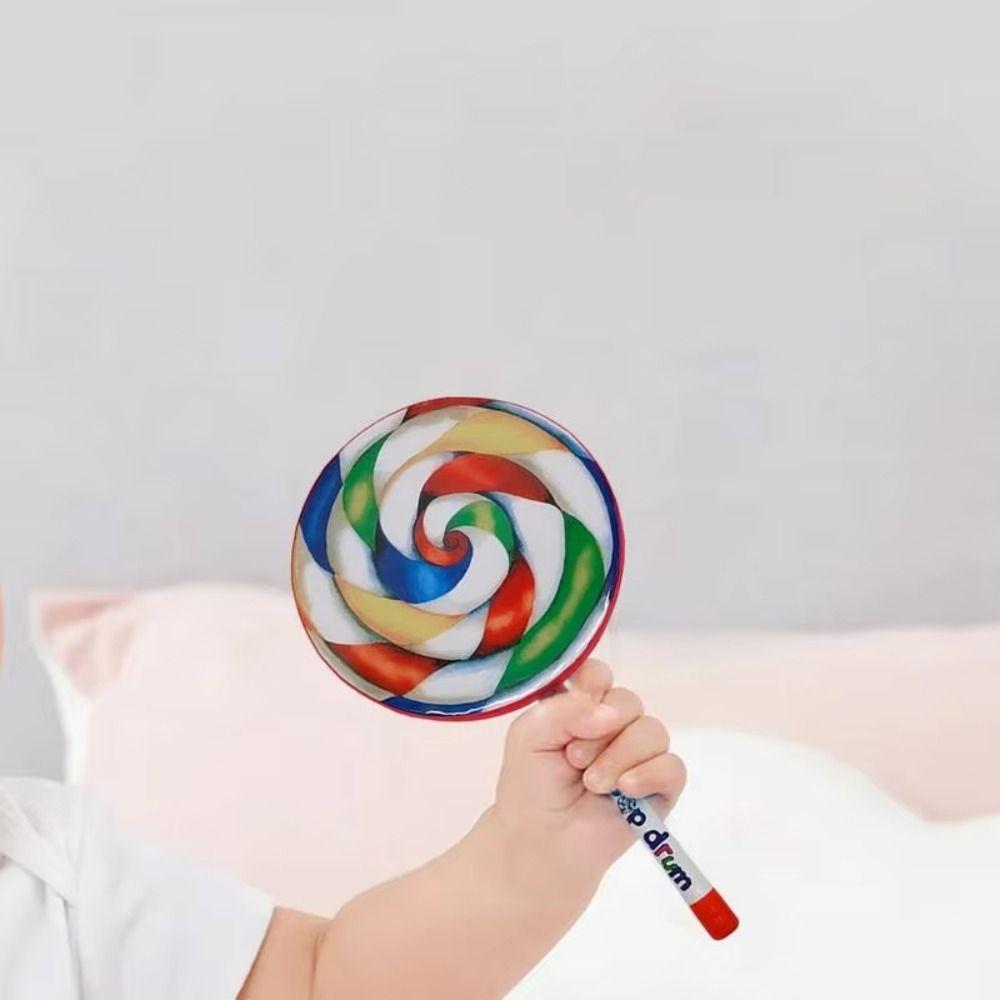 Hand Percussion Lollipop Hand Drum Educational Toys Handheld Drum Toy Tambourine  Dance Props
