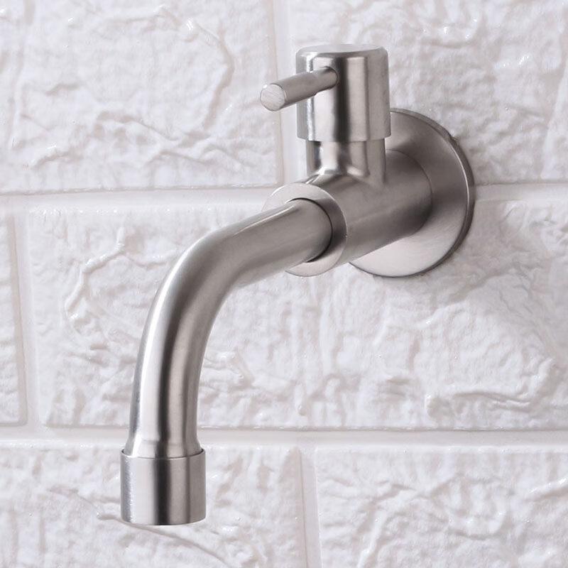 TLXT Brushed Stainless Steel Wall-Mounted Basin Faucet