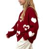 Süßer Strickpullover für Mädchen mit Herzmuster und Klein