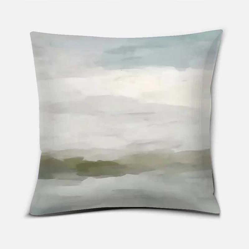 Square Home Office Oil Painting Landscape Series Pattern Decorative Pillowcase