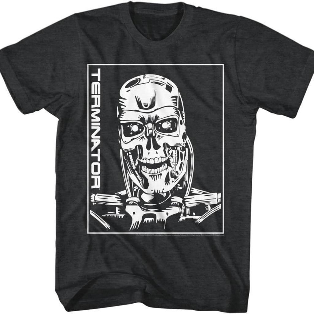 American Classics Men's Terminator Machine Skull Slim Fit T-Shirt XXXXX-Large Black Heather