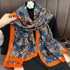 Cashew flower brocade silk scarf women's summer personality with thin shawl scarf dual-purpose