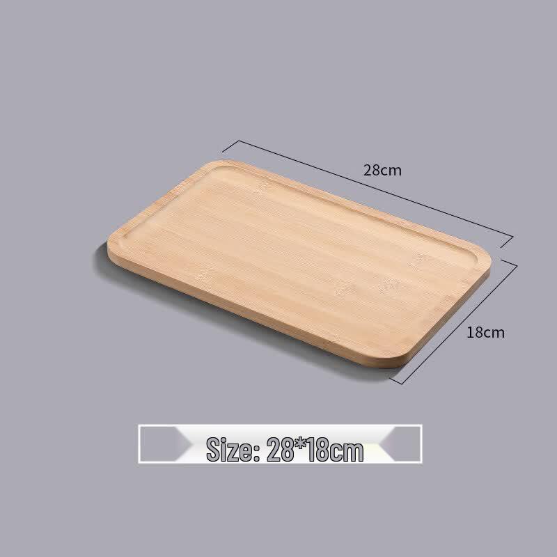 QIWEY Japanese Style Rectangular Bamboo & Wood Serving Tray
