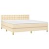 Maison Exclusive - Bed Slat Base with Cream Mattress 160x200 Cm Fabric