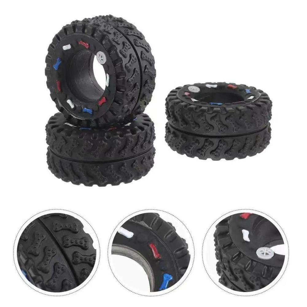 Dog Tire Squeaky Chew Toy, Bite Resistant Durable, For Small Medium Large Dogs Puppies Teething Playing Chewing, Pet Supplies