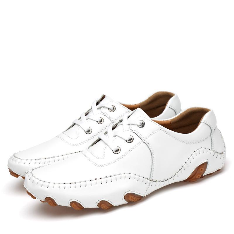 Men's Loafer Shoes 38-46 Size Men Genuine Split Leather Shoes Lace Up Octopus Sole Penny Loafers Men Driveing Shoes Moccasins