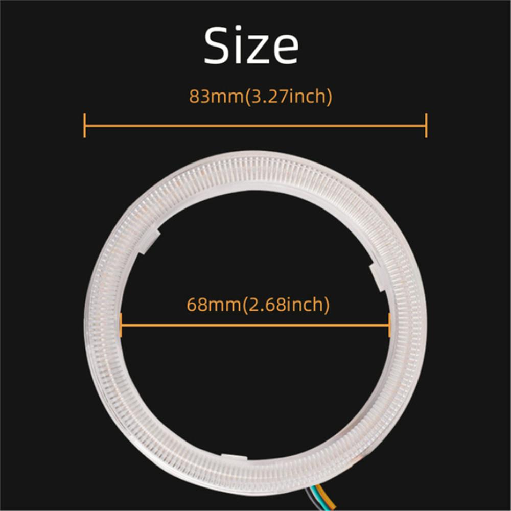 2pcs 80mm RGB COB Angel Eye Halo Ring APP Control For Car LED Headlight Fog Lamp