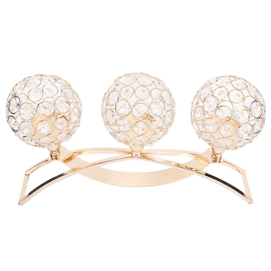 Candelabro di Cristallo Portacandele Dorati Ornamenti per Decorazioni da Tavolo per Casa Festa