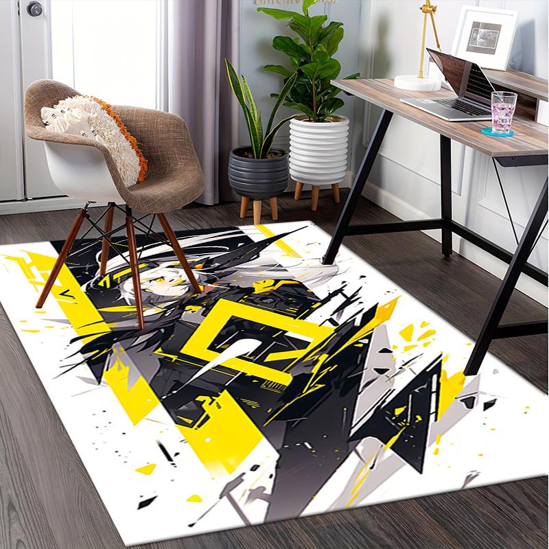 Kalenina Modern Yellow and Black Office Chair Mat for Home Decor, Office Use, Gift Idea - Suitable for Bedroom, Living Room, Various Rooms.1