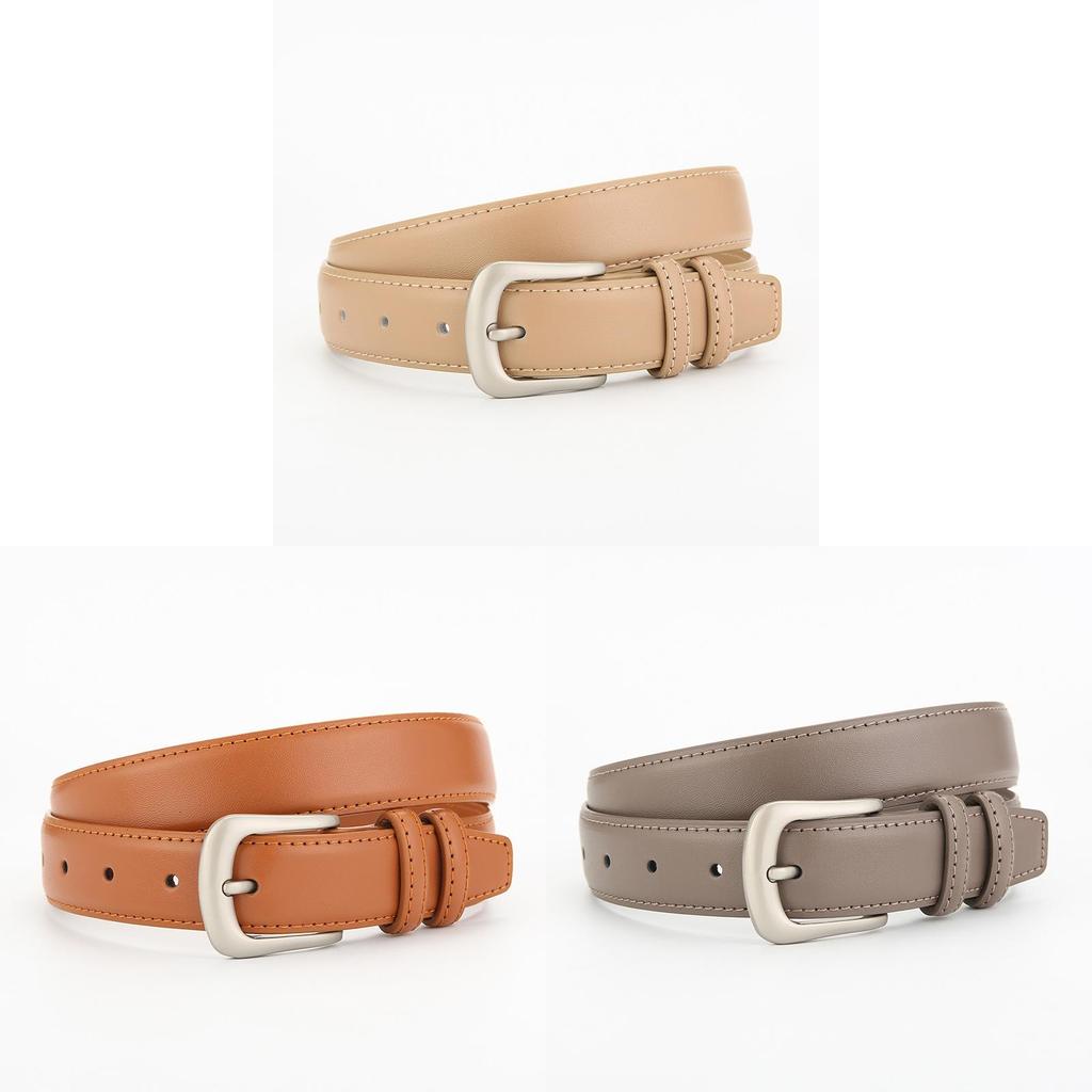 Vintage Leather Belt For Women And Men With Metal Pin Buckle And Twolayer Cowhide For Casual Dress