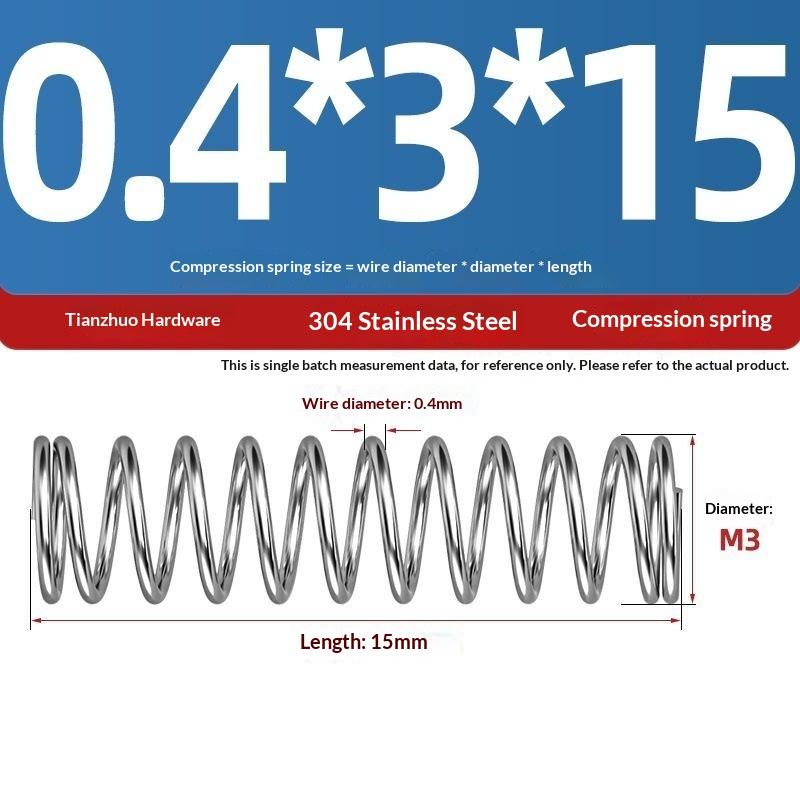 Spring Steel Pressure Return Spring Assortment 0.3/0.4mm Wire Dia 5-20mm Length for Hobbyist Craft Making Projects