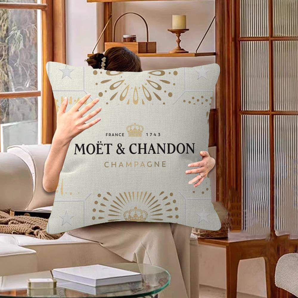 Marke M-Moet C-Chandon Luxus Kissenbezug Cartoon Geschenk Kissenbezug Schlafzimmer Zuhause Sofa Stuhl Sitz Dekor Kissenbezug