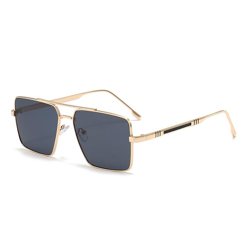 Fashion Stylish Metal Large Frame Sunglasses Square Outdoor Protection Sun
