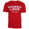 Męska Koszulka Widzew Łódź Minimalistyczny Nadruk Logo na Piersi Wielokolorowa Luźny Krój Okrągły Dekolt Codzienny Top dla Fanów Piłki Nożnej z Polski