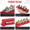Car Distribution Block Bus Bar Terminal Block Stud Brass Contact Plates M10 3/8" 12-48V 600A DC For Boat Camper RV Accessories