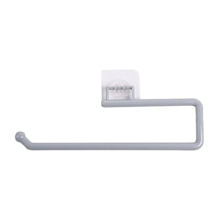 

Waterproof Tissue Roll Dispenser Towel Hanger Under Cabinets Plastic Wrap Holder L сірий