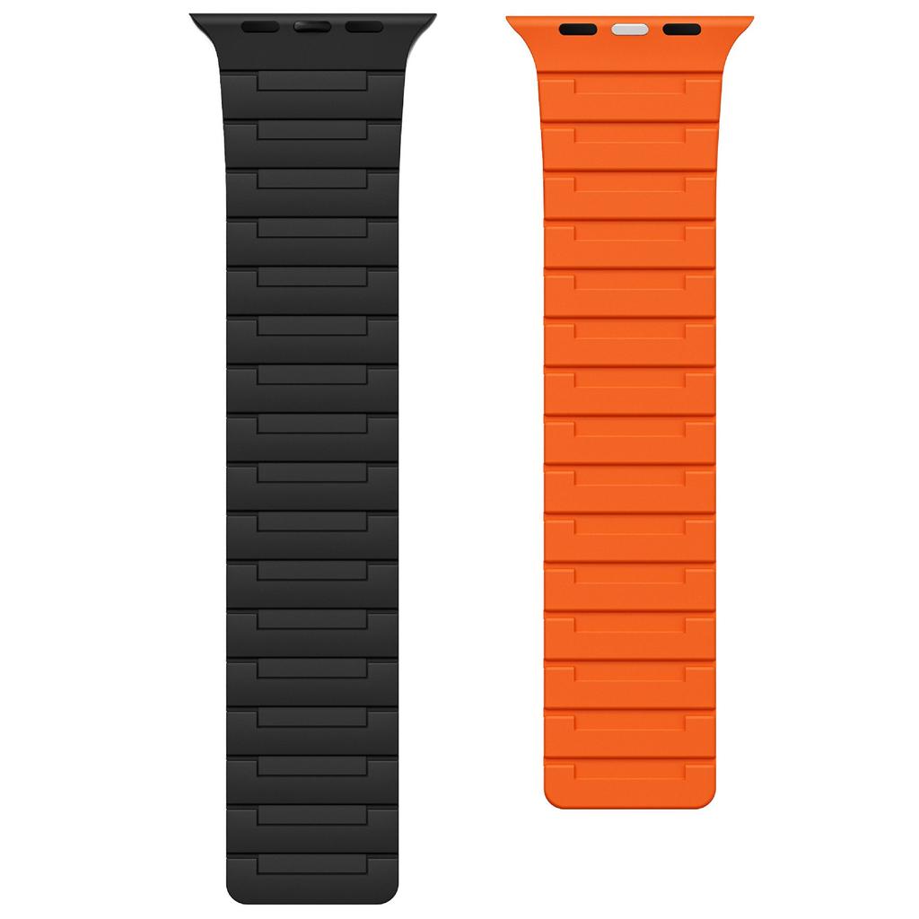 For Apple Watch 10 46mm/Ultra 2/Ultra 49mm/9 8 7 45mm/SE (2023) SE (2022) SE 6 5 4 44mm/3 2 1 42mm Magnetic Silicone Watch Strap