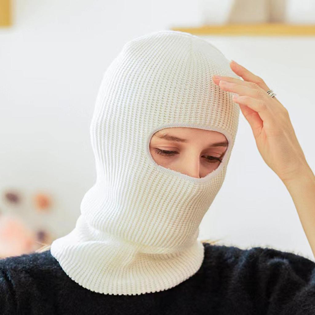 1-Hole Ski Mask Knitted Face Cover Adult Winter Balaclava Full Face Mask For Winter Outdoor Sports