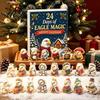 Børns Ferieoverraskelse Blind Boks Ørn Adventskalender, 24 Stk Akryl 2D Ornament Sæt med Mini Kalender til Tegneseriefigurer, Juletræ
