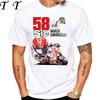 Marco Simoncelli 58 GP Race Rider TShirt New Summer Men Short Sleeve Hip Hop Sport Boy Casual Tees Motorcycle Lovers White Tops